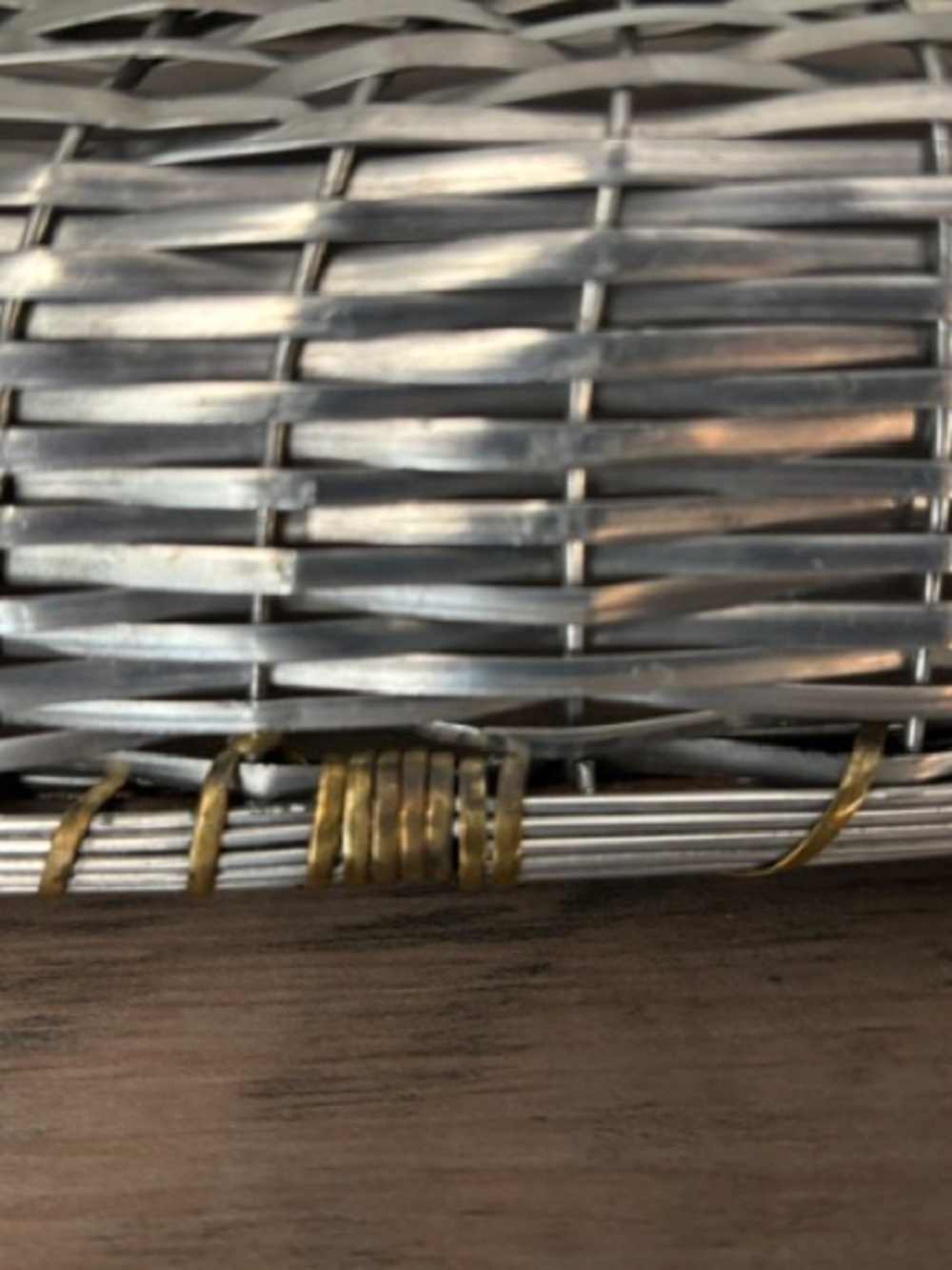 Woven Aluminum & Brass Bake & Serve Tray or Basket 1990’s ~ Vintage - Picture 5 of 5